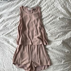 Babaton Pink Open Back Romper Size Medium
